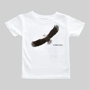 White t-shirt with a soaring eagle and the text 'A LONE SKY'.