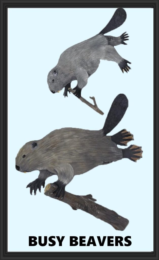 Illustration of a prehistoric mammal with detailed fur and claws.