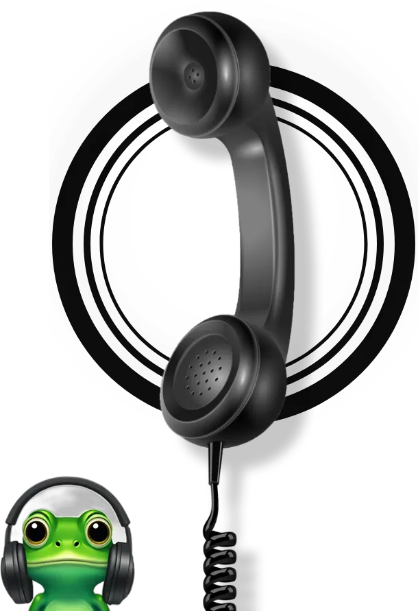 A black vintage telephone handset with a cord.