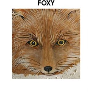 Close-up illustration of a fox's face with detailed fur and eyes.
