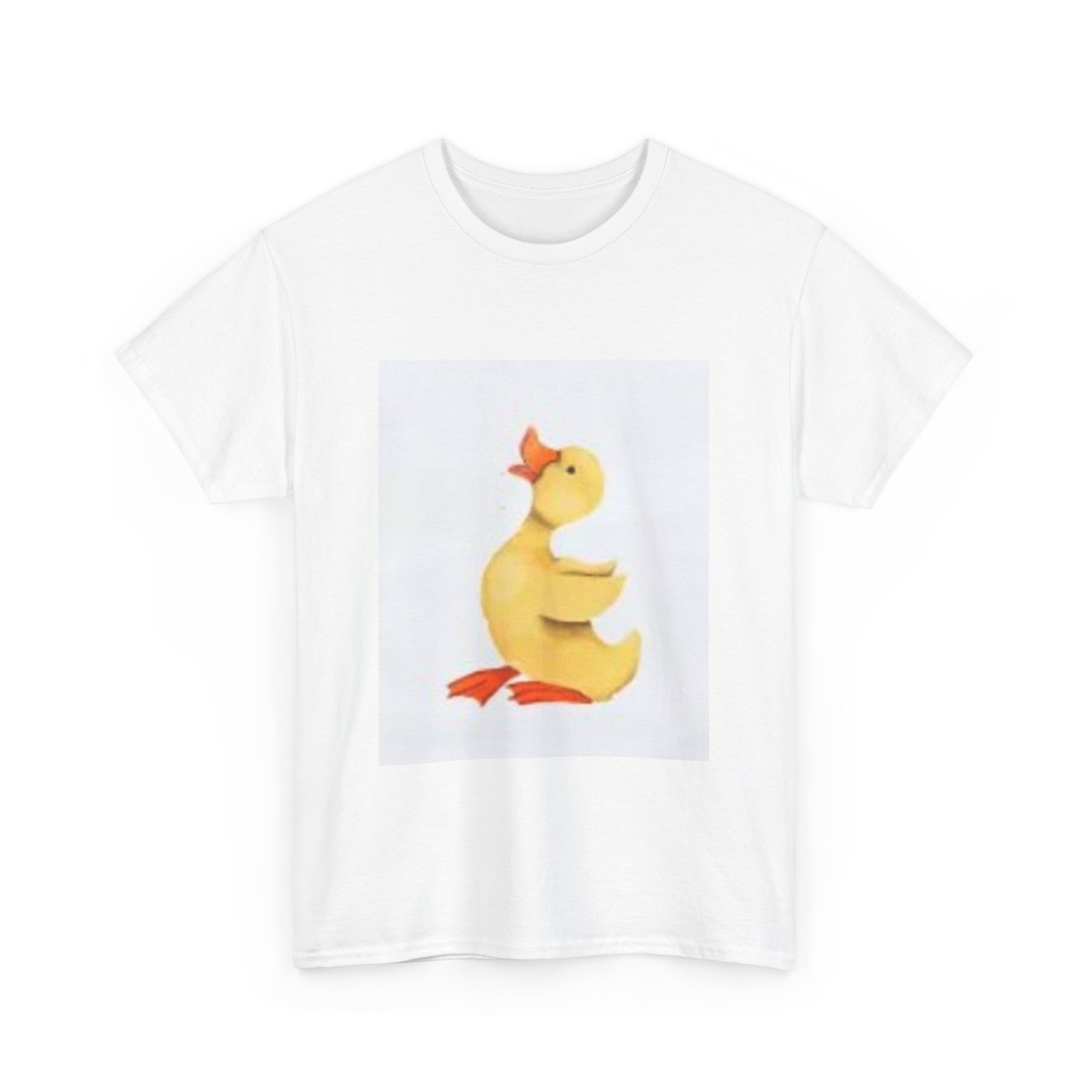 White T-shirt with a cute yellow duck graphic and 'Quack Quack' text.