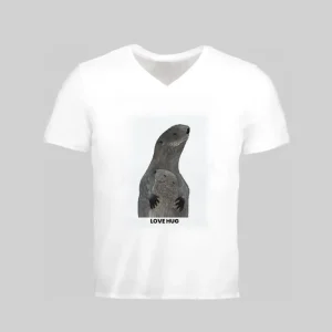 White T-shirt with a black and white seal graphic and "LOVE SEAL" text.
