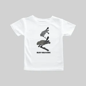 White t-shirt with a black silhouette design of a person skateboarding over another and the text 'BILLY BALLOONS'.