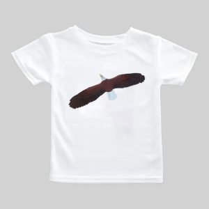 White T-shirt with a soaring eagle graphic in the center.