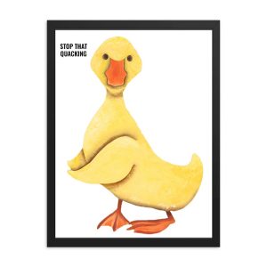 A funny yellow duck with crossed arms and text saying "Stop that nonsense."
