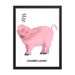 Illustration of a cute, chubby pink pig titled 'Chubby Lovey'.