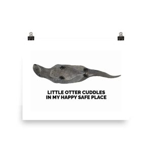 A cute otter illustration with a heart and loving text.
