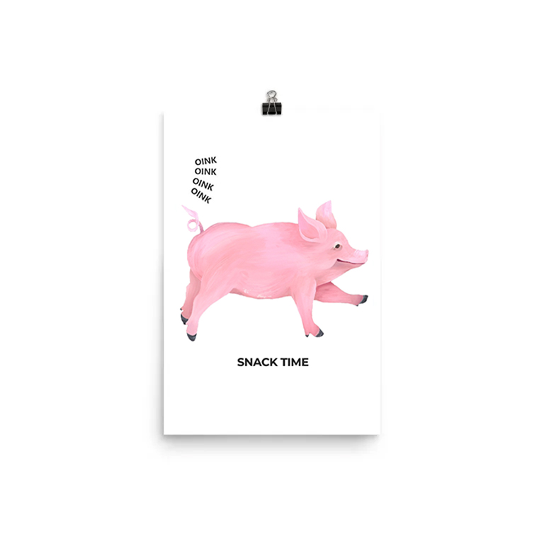 Illustration of a pink pig with text below it.